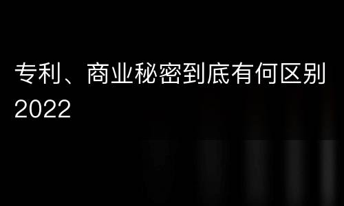 专利、商业秘密到底有何区别2022