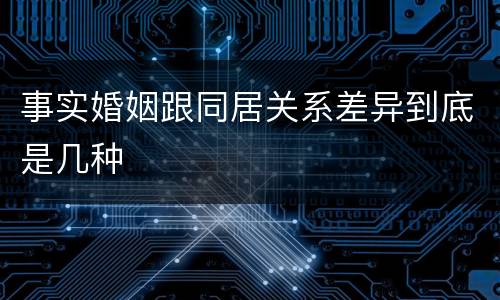 事实婚姻跟同居关系差异到底是几种