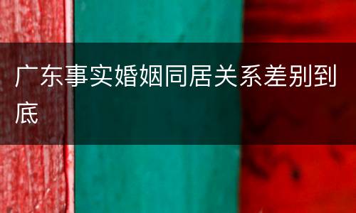 广东事实婚姻同居关系差别到底