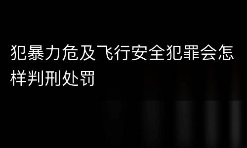 犯暴力危及飞行安全犯罪会怎样判刑处罚