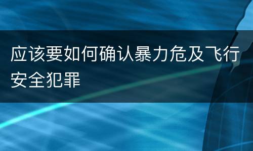 应该要如何确认暴力危及飞行安全犯罪