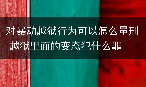 对暴动越狱行为可以怎么量刑 越狱里面的变态犯什么罪
