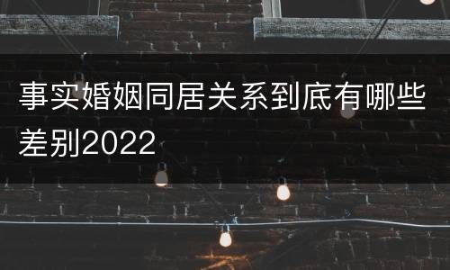 事实婚姻同居关系到底有哪些差别2022