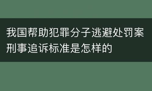 我国帮助犯罪分子逃避处罚案刑事追诉标准是怎样的