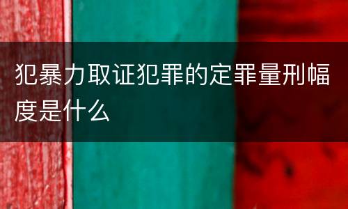 犯暴力取证犯罪的定罪量刑幅度是什么