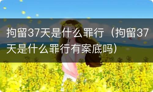 拘留37天是什么罪行（拘留37天是什么罪行有案底吗）