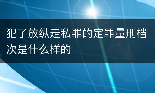犯了放纵走私罪的定罪量刑档次是什么样的