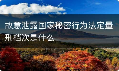 故意泄露国家秘密行为法定量刑档次是什么