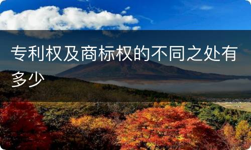 专利权及商标权的不同之处有多少