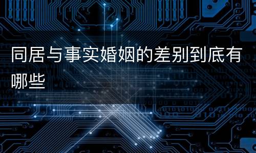 同居与事实婚姻的差别到底有哪些