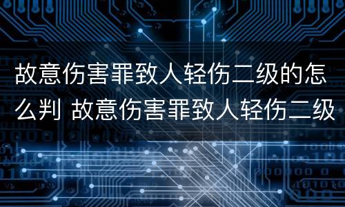 故意伤害罪致人轻伤二级的怎么判 故意伤害罪致人轻伤二级怎么判刑