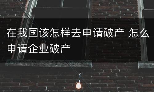 在我国该怎样去申请破产 怎么申请企业破产