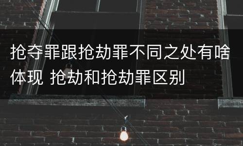 抢夺罪跟抢劫罪不同之处有啥体现 抢劫和抢劫罪区别