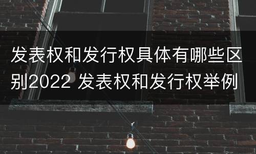 发表权和发行权具体有哪些区别2022 发表权和发行权举例