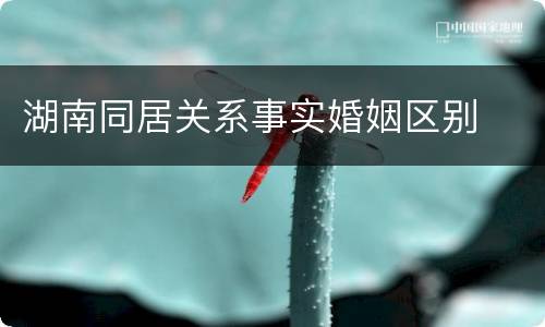 湖南同居关系事实婚姻区别