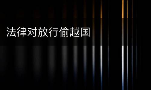 法律对放行偷越国