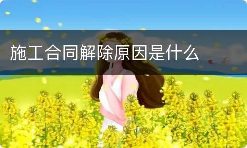 施工合同解除原因是什么
