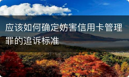 应该如何确定妨害信用卡管理罪的追诉标准