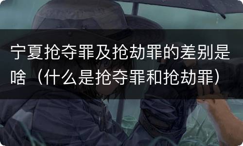 宁夏抢夺罪及抢劫罪的差别是啥（什么是抢夺罪和抢劫罪）