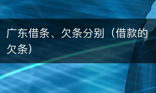 广东借条、欠条分别（借款的欠条）