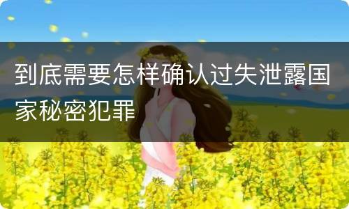 到底需要怎样确认过失泄露国家秘密犯罪