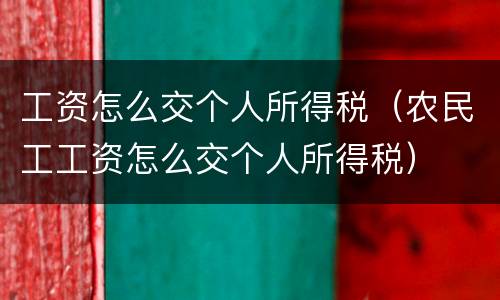 工资怎么交个人所得税（农民工工资怎么交个人所得税）