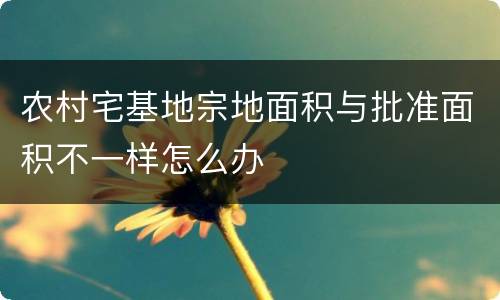 农村宅基地宗地面积与批准面积不一样怎么办