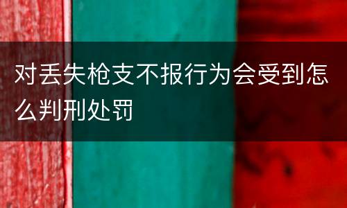 对丢失枪支不报行为会受到怎么判刑处罚
