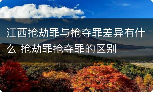江西抢劫罪与抢夺罪差异有什么 抢劫罪抢夺罪的区别