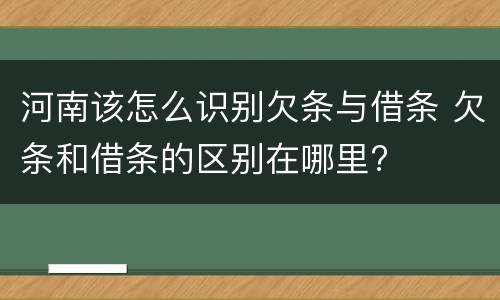 河南该怎么识别欠条与借条 欠条和借条的区别在哪里?
