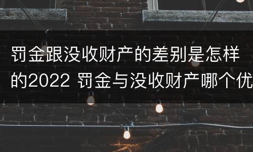 罚金跟没收财产的差别是怎样的2022 罚金与没收财产哪个优先