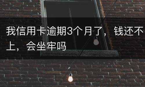 我信用卡逾期3个月了，钱还不上，会坐牢吗