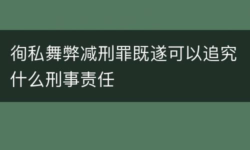 徇私舞弊减刑罪既遂可以追究什么刑事责任