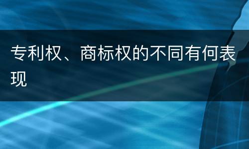 专利权、商标权的不同有何表现