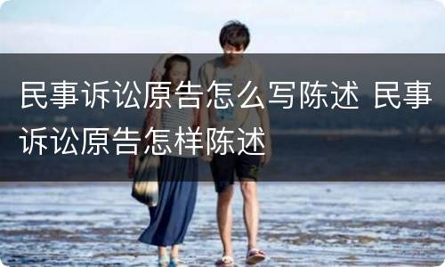 民事诉讼原告怎么写陈述 民事诉讼原告怎样陈述