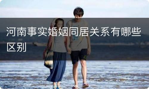 河南事实婚姻同居关系有哪些区别