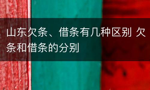 山东欠条、借条有几种区别 欠条和借条的分别