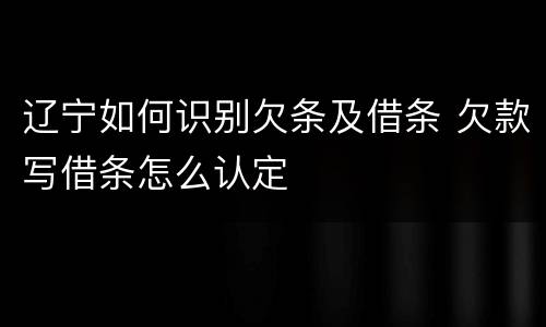 辽宁如何识别欠条及借条 欠款写借条怎么认定