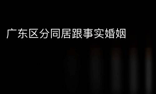 广东区分同居跟事实婚姻