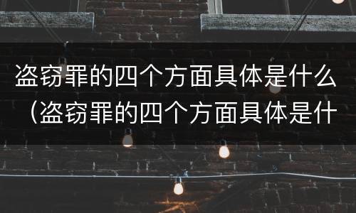 盗窃罪的四个方面具体是什么（盗窃罪的四个方面具体是什么意思）