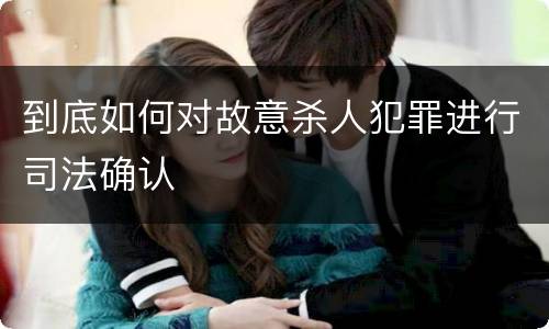 到底如何对故意杀人犯罪进行司法确认