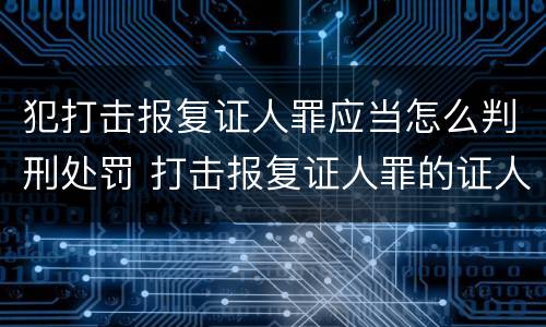 犯打击报复证人罪应当怎么判刑处罚 打击报复证人罪的证人范围