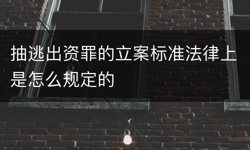 抽逃出资罪的立案标准法律上是怎么规定的