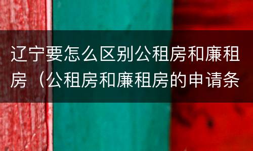 辽宁要怎么区别公租房和廉租房（公租房和廉租房的申请条件）