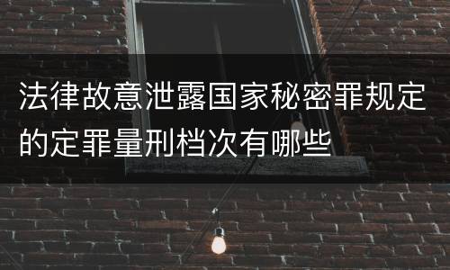 法律故意泄露国家秘密罪规定的定罪量刑档次有哪些
