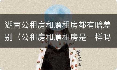 湖南公租房和廉租房都有啥差别（公租房和廉租房是一样吗）