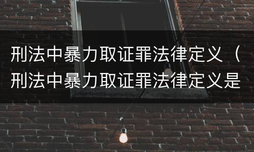 刑法中暴力取证罪法律定义（刑法中暴力取证罪法律定义是）
