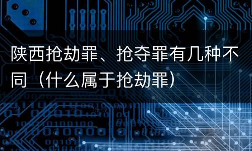 陕西抢劫罪、抢夺罪有几种不同（什么属于抢劫罪）