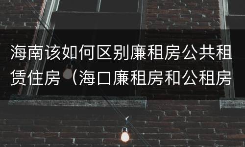 海南该如何区别廉租房公共租赁住房（海口廉租房和公租房的区别）