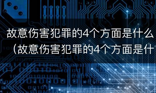 故意伤害犯罪的4个方面是什么（故意伤害犯罪的4个方面是什么呢）